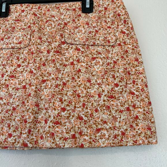Vintage Express floral mini skirt stretch pockets boho Cottagecore Y2K retro S - Picture 7 of 8